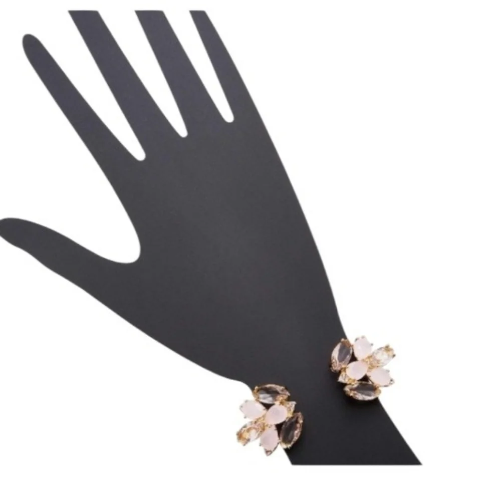 New NWT Kate Spade New York ♠️ blushing bloom open cuff hinged gold bracelet - Picture 5 of 9